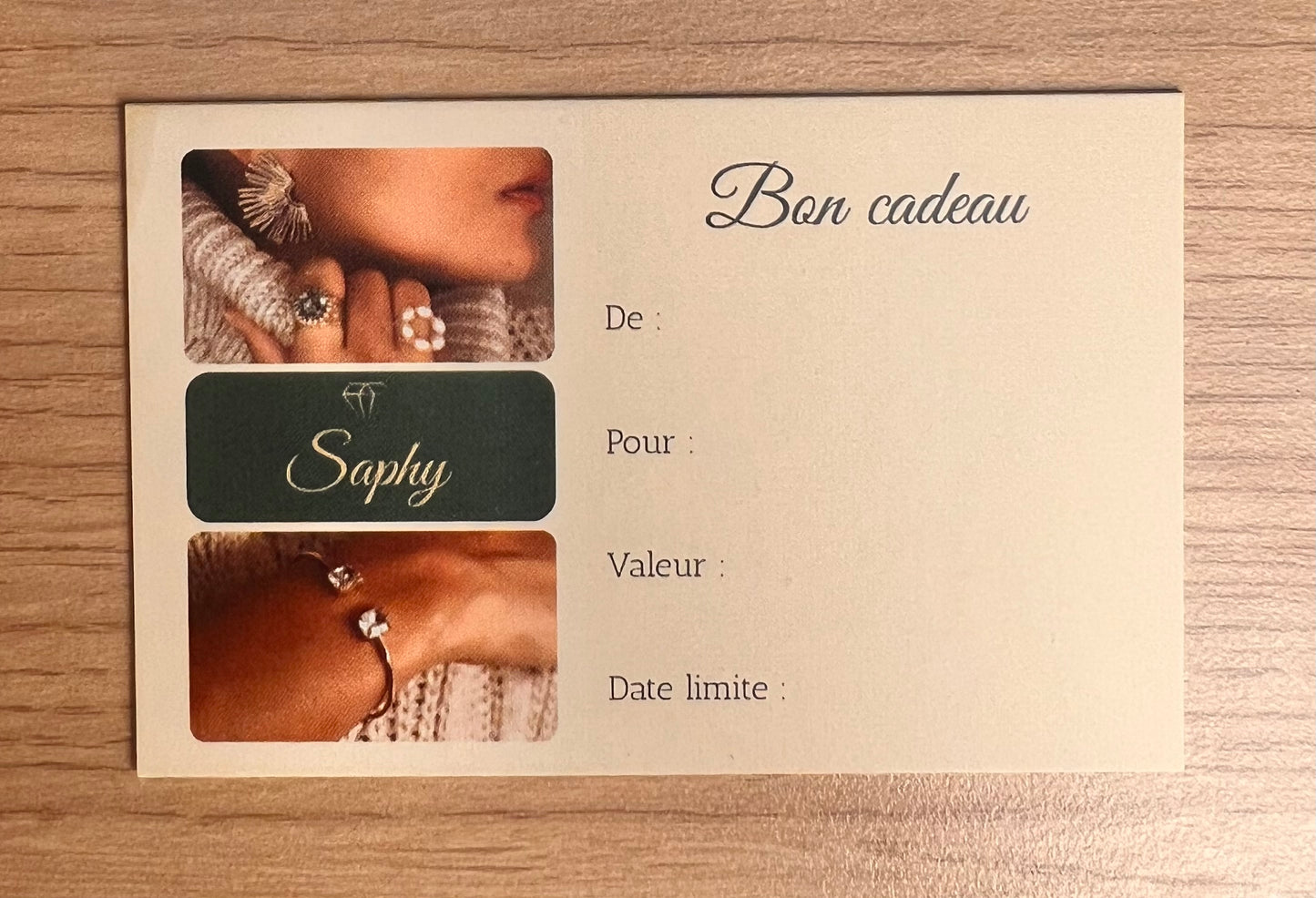 Carte Cadeau Saphy — Physique