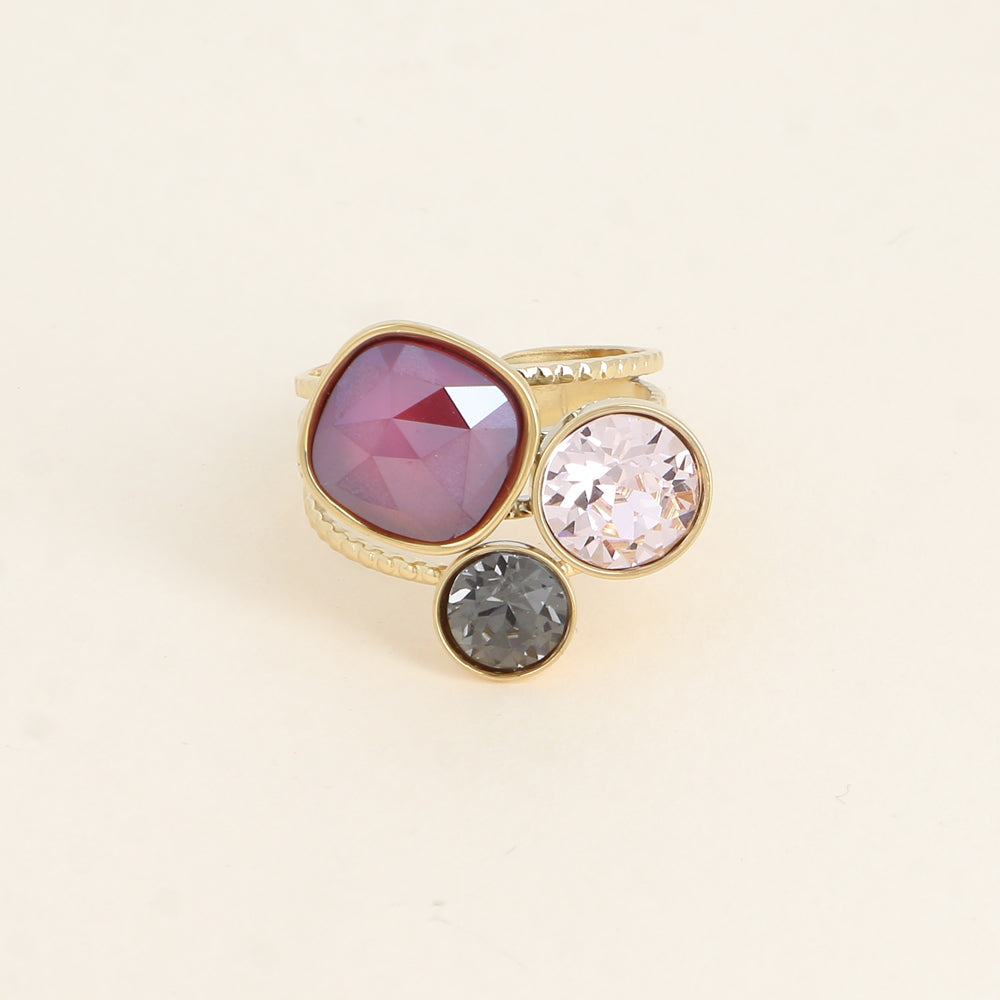 Bague Opal - cristaux Swarovski® - Dark Red