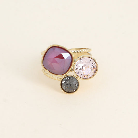 Bague Opal - cristaux Swarovski® - Dark Red