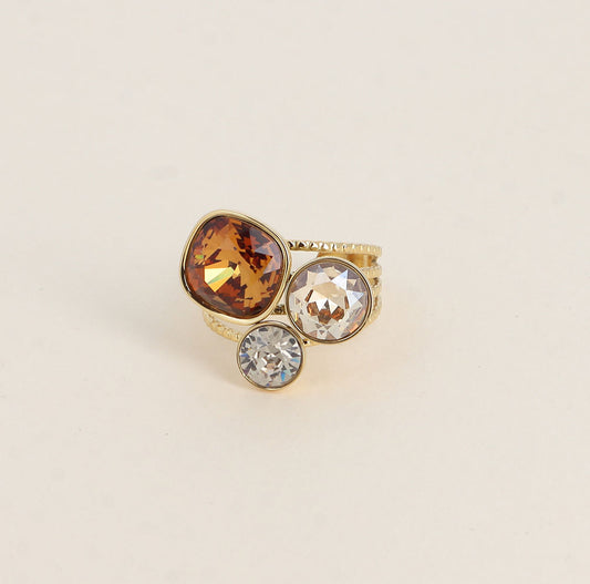 Bague Opal - cristaux Swarovski® - Light Amber